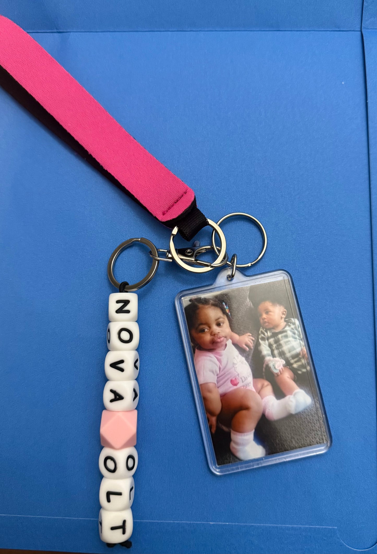 Personalized Photo keychain with name