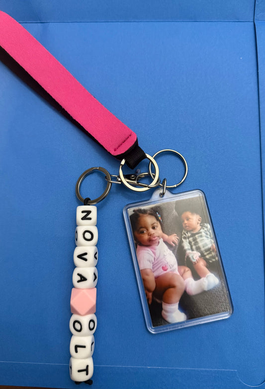 Personalized Photo keychain with name